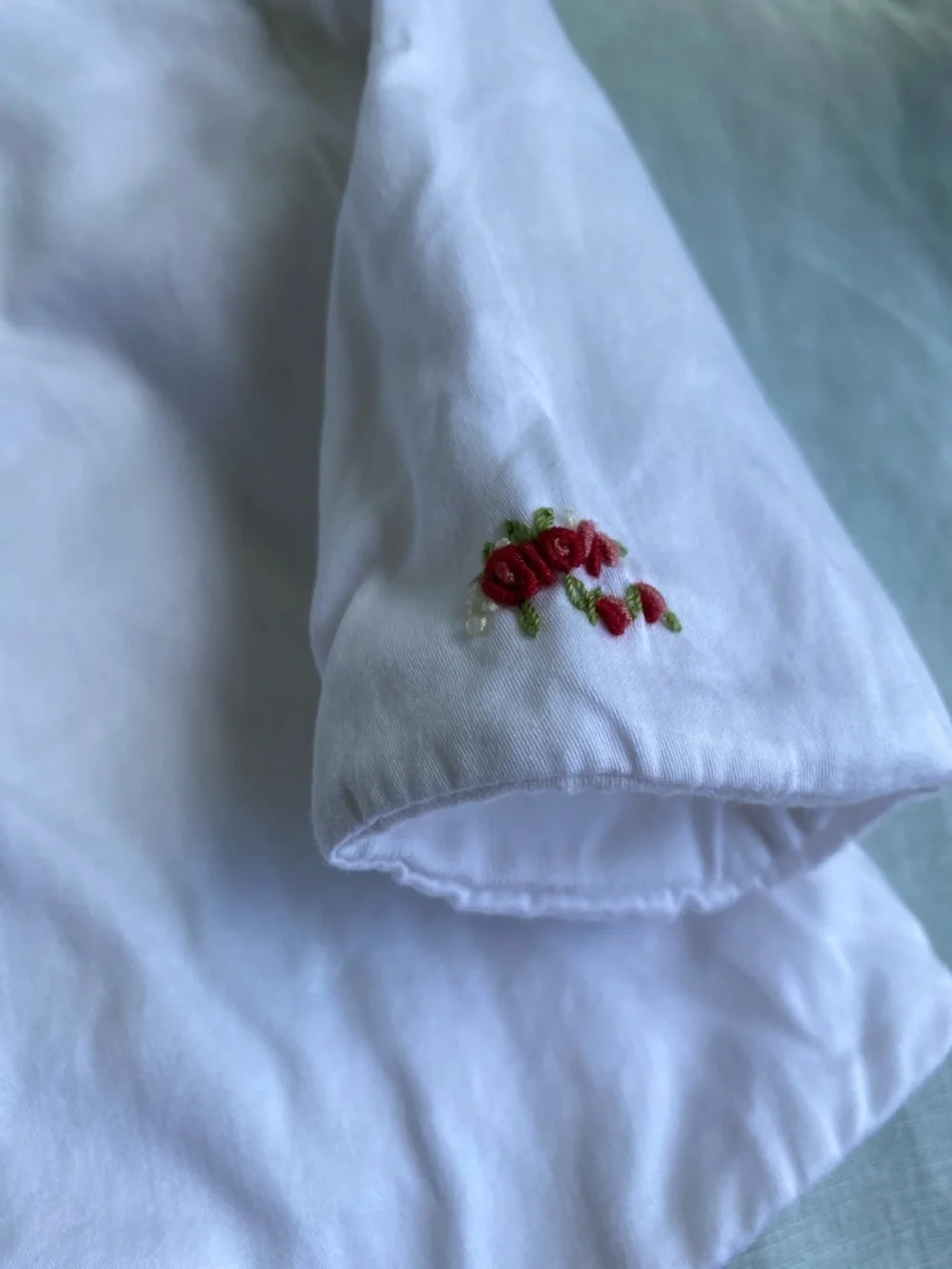 Ralph Lauren white cotton floral embroidered long sleeve padded jacket